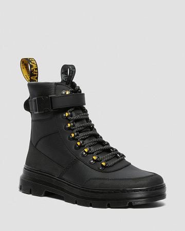 Dr Martens Combs Tech Coated Canvas Ankelstøvler Herre Sort | DK 438JPQ